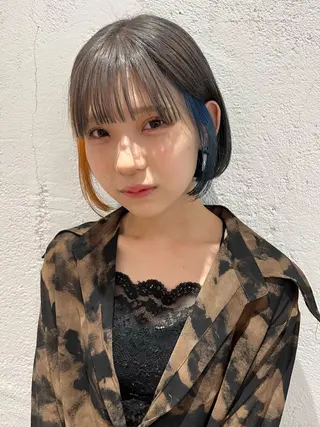 ショート 🍋暖色カラーヘアア レンジniina🍋のヘアスタイル