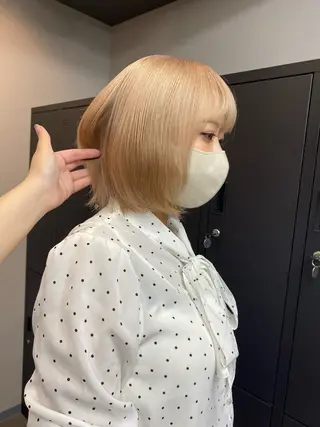 ミディアム maco 艶感ハイトーン🦋のヘアスタイル