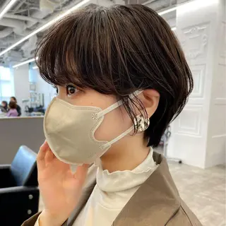 ショート パーマ レイヤー/ショート透 明感カラー/西田祐賀のヘアスタイル