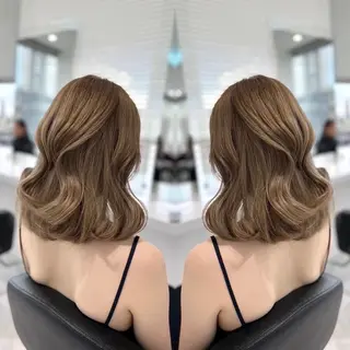 セミロング カラー 大人っぽベージュ🤍 当日予約◎ヒロトのヘアスタイル