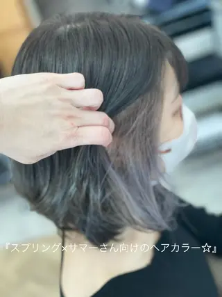 ミディアム カラー riddle hair(駒生)所属・山越 美裕樹のヘアスタイル
