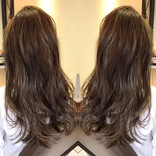 ロング カラー シールエクステ⭐️ オオミタクヤのヘアスタイル