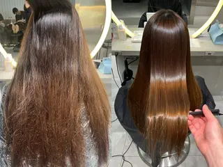 ロング パーマ ブリーチ縮毛矯正 ⭐️ひでやすのヘアスタイル