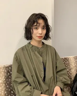 ミディアム パーマ 🪽艶感× hair ｜kazaneのヘアスタイル