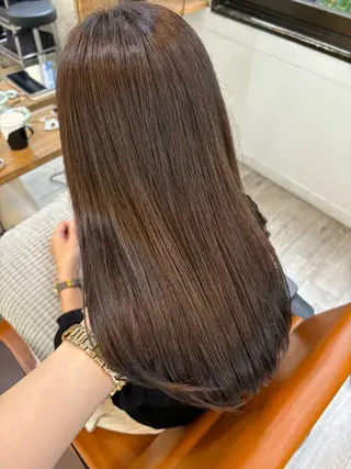 セミロング カラー 広島/わかな/ヘア セット/オリーブのヘアスタイル