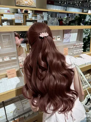 セミロング カラー うる艶韓国ヘア 🤍りんのヘアスタイル