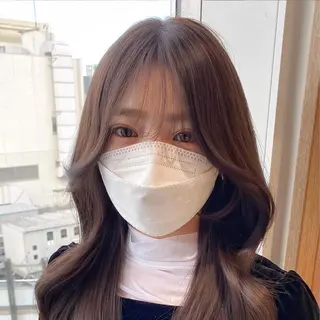 セミロング カラー On所属・顔まわりカット🌟 くびれヘア/寺門遥輝のヘアスタイル