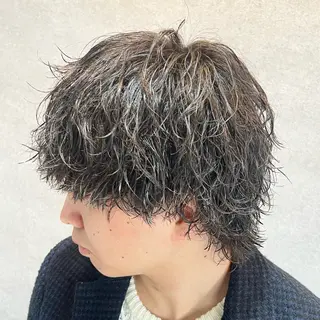 ショート カラー パーマ ヘアアレンジ メンズ 仕上がり満足度No. 1🔥BLUCK🔥のヘアスタイル