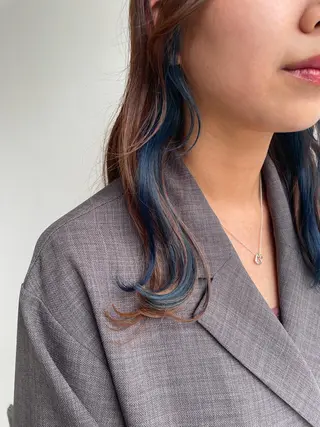 カラー Hair salon　Sui所属・コテ巻き風パーマ 暖色カラー/伊藤菜月のヘアスタイル