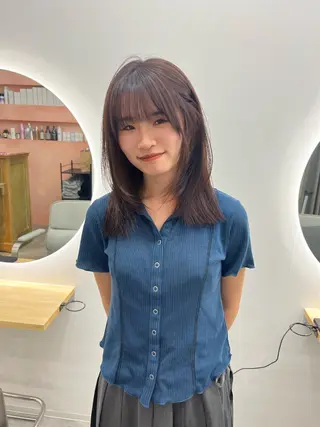 セミロング カラー ベージュ⟡˖ブリーチ ˖ ࣪⊹あずきのヘアスタイル