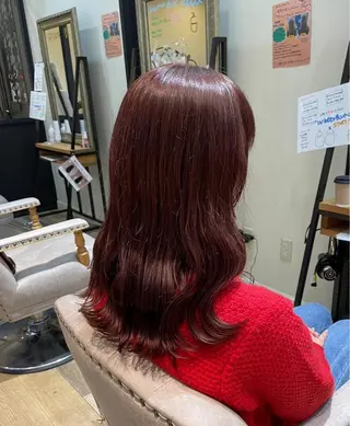セミロング カラー 松尾 遥花のヘアスタイル