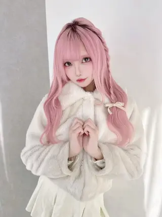 ロング カラー 🩰ピンクベージュ 💞midori🩰のヘアスタイル