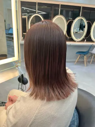 ミディアム カラー ヘアアレンジ ボブ｜韓国｜美髪矯正 ｜amika🌙のヘアスタイル