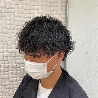 ミディアム 新宿メンズパーマ ヨモギダのヘアスタイル