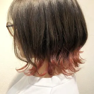 ミディアム カラー MOLLA 浅香山店所属・谷口ゆめ/縮毛矯正/ カット/美眉ワックスのヘアスタイル