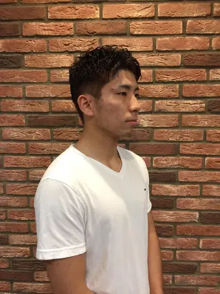 ショート カラー パーマ 赤坂barber 古澤慶一郎【モテ髪】のヘアスタイル