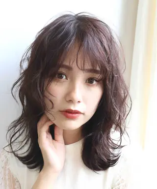 ミディアム カラー パーマ ヘアアレンジ L'aube by luclu所属・笠谷 正之のヘアスタイル