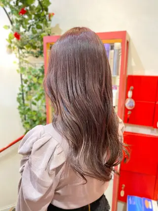 セミロング ゆぴ☾‪/推しカラー /ハイトーンのヘアスタイル