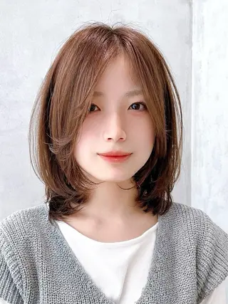 ミディアム Say.石川葵 ショートボブ前髪のヘアスタイル