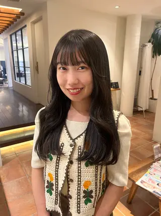 セミロング カラー るな/暖色、 ベージュカラー🎀のヘアスタイル