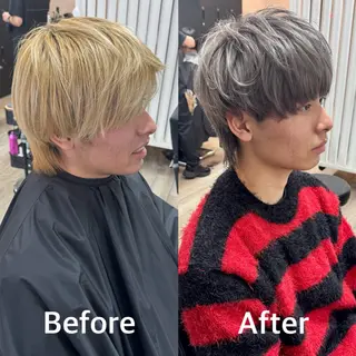 ミディアム カラー メンズ 【池袋/スパイキー ショート】ⓝⓘⓜⓤのヘアスタイル