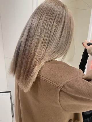 セミロング カラー すぎもと さき⚡️ 朝ラク・*パーマのヘアスタイル