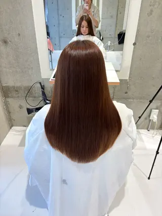 セミロング カラー パーマ nagi所属・透明感／髪質改善 ／ 千種／りかのヘアスタイル