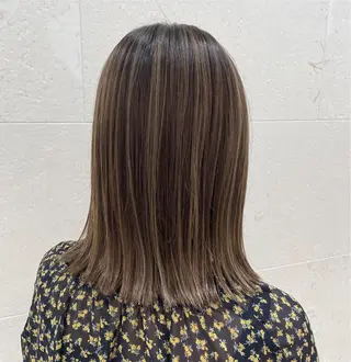 セミロング カラー 斉藤 貴也のヘアスタイル