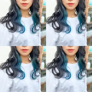 セミロング カラー しゅうさん🍝 麻田秀太郎のヘアスタイル