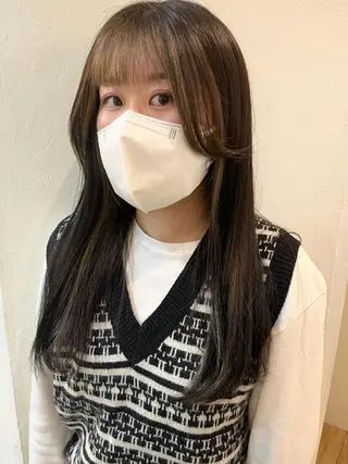 ロング カラー パーマ ヘアアレンジ メンズ pu+on. nailworks所属・fuyumi / ニュアンスネイルのネイルデザイン