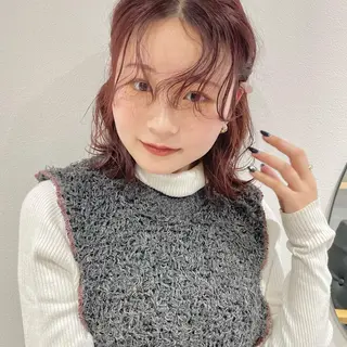 ミディアム カラー 🍊暖色×顔周り 🍊cocoroのヘアスタイル