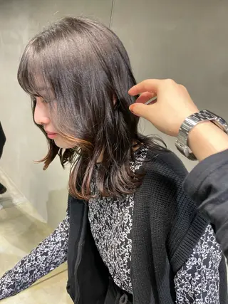 ミディアム 透明感・美髪 monsoワニベユナのヘアスタイル
