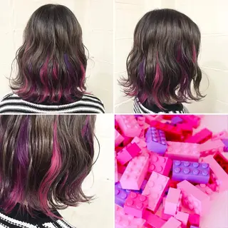 ミディアム カラー "PEPPU "所属・派手髪、ハイトーン ショートヘアShinのヘアスタイル