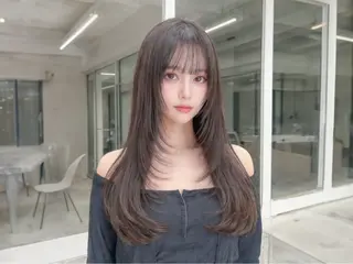 ロング 韓国風cut/ 縮毛矯正/正岡幹康のヘアスタイル