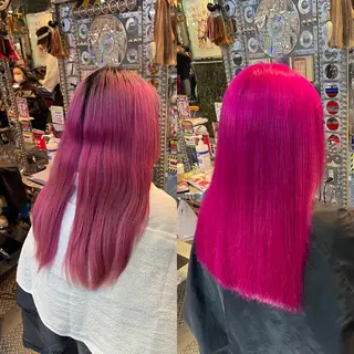 ロング カラー ヘアアレンジ haco+所属・🌈派手髪エクステ ブレイズ🌈ひろとのヘアスタイル