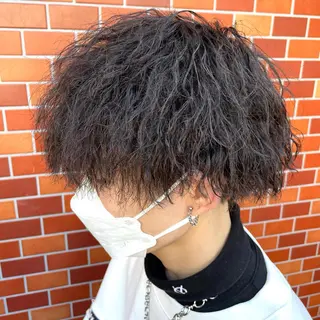 パーマ メンズ メンズ特化/パーマ/ ブリーチ/福島 千颯のヘアスタイル