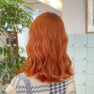 セミロング カラー ヘアアレンジ 🧸ハイトーン🧸 ゆっきー🧸のヘアスタイル