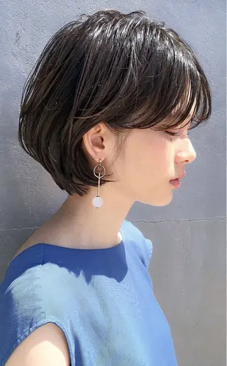 ショート 無料カット/ショート センターパート/横浜のヘアスタイル