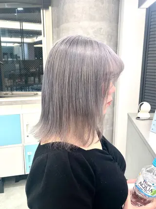 ミディアム ♡似合わせハイトーン ♡maiのヘアスタイル