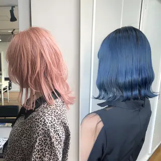 ミディアム カラー タカハシ ユウキのヘアスタイル