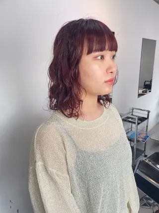 ミディアム カラー silo所属・silo MOKA 顔周りカット🦦のヘアスタイル