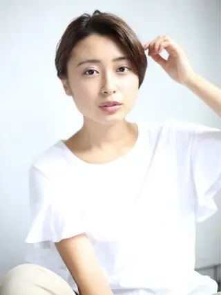ショート カラー パーマ 野崎 ひかりのヘアスタイル