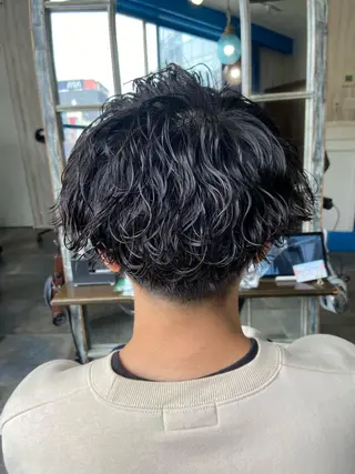ショート パーマ メンズ カットパーマ✂️ 小坂田玲亜のヘアスタイル