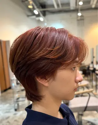 ミディアム カラー メンズ ダウンパーマ/韓国 ヘア/ブリーチ/桑本のヘアスタイル