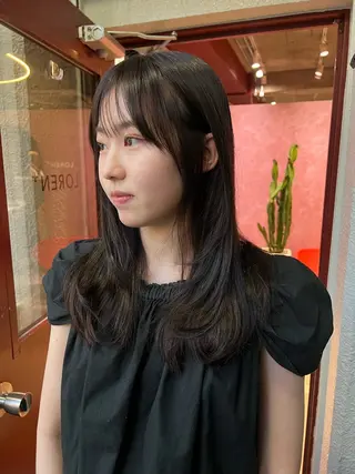セミロング LORENAO所属・ブリーチなしカラー♡ rinaのヘアスタイル