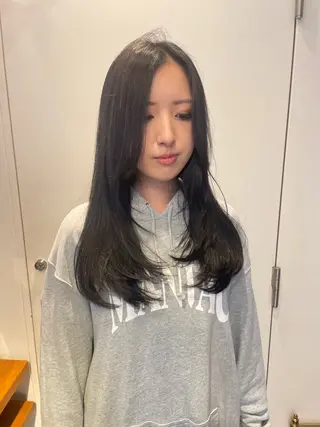 ロング カラー RIN／韓国ヘア レイヤーカットのヘアスタイル