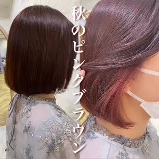 ミディアム カラー ヘアアレンジ 上品♡韓国レイヤー ‎🤍のの‎🤍のヘアスタイル