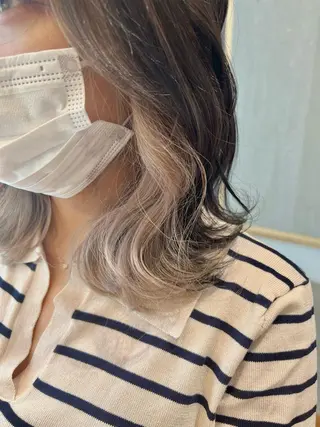 ミディアム カラー 縮毛矯正×艶カラー /中村勇太のヘアスタイル