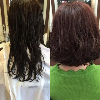 ショート ミディアム カラー パーマ ナガイ ユウキのヘアスタイル