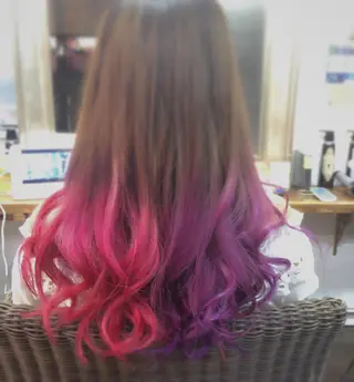 ミディアム セミロング ロング カラー 髪質改善×ハイトーン 中田啄也のヘアスタイル